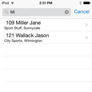 iOS list view with filter field